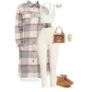 Timeless statement jacket with plaid brown grey and cream blocks gold buttons